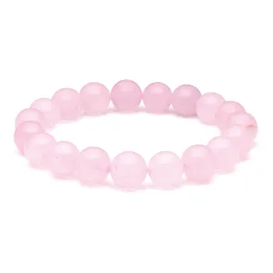 10mm Rose Quartz Healing Crystal Beads Bracelet | Jovivi