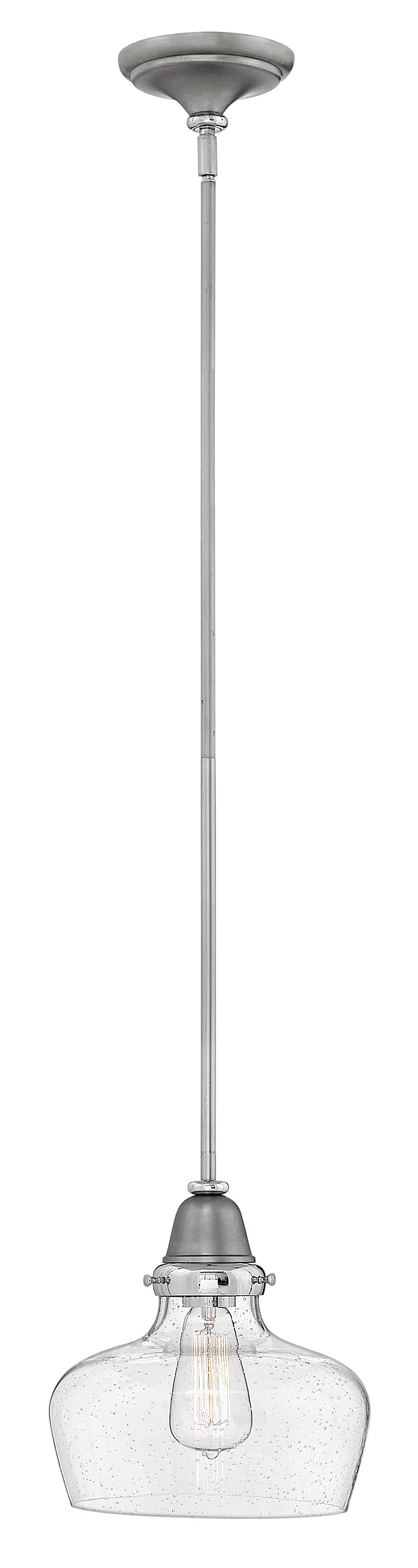 10"W Academy 1-Light Pendant in English Nickel