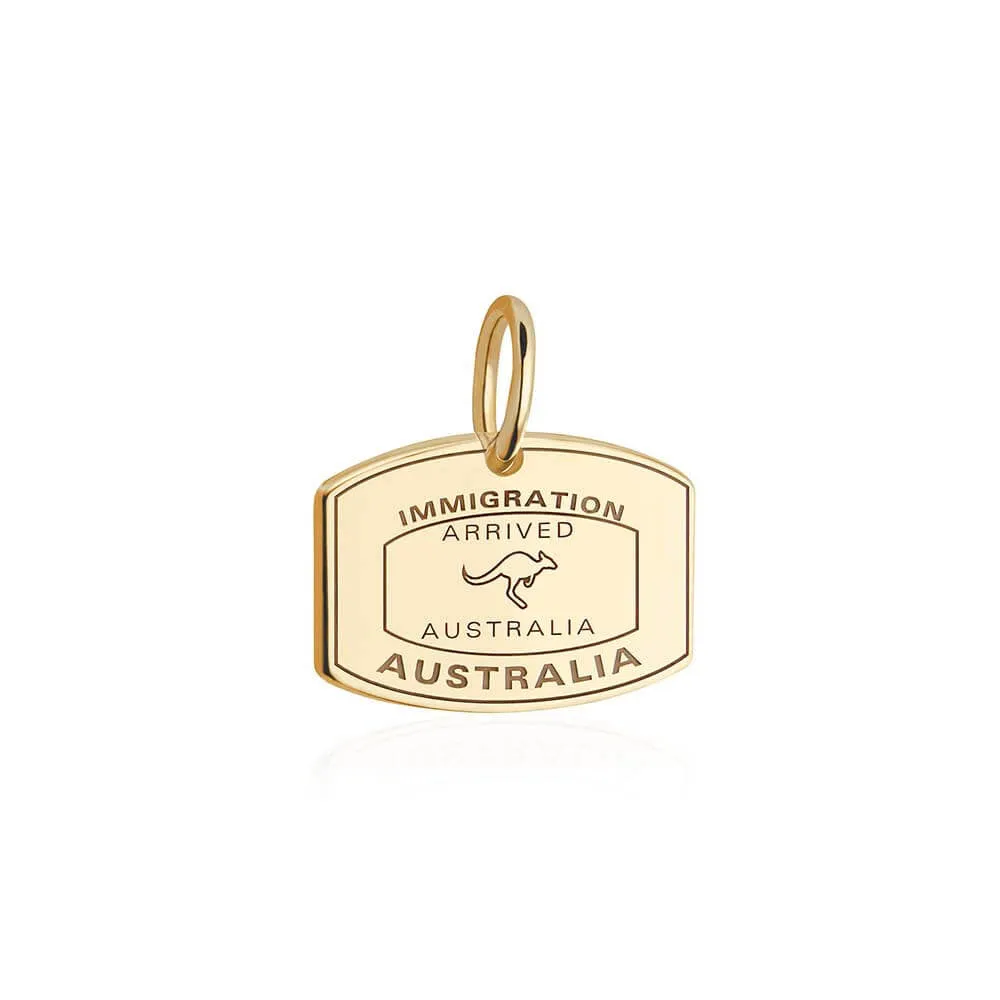 Australia Passport Stamp Charm Solid Gold