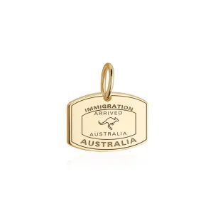Australia Passport Stamp Charm Solid Gold