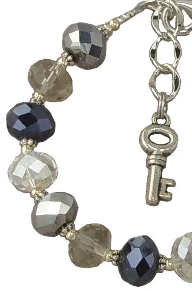 Black and Gray Sparkle Asjustable Bracelet