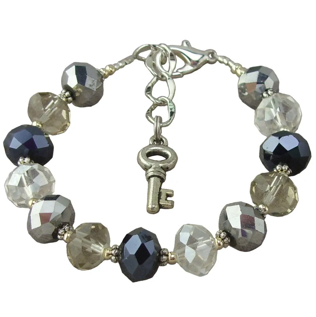 Black and Gray Sparkle Asjustable Bracelet