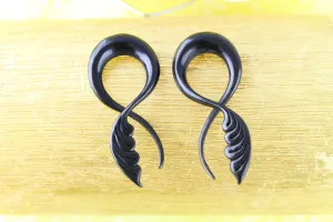 Black Unicorn Tail Twisting Hanging Plugs (Pair) - B043