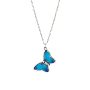 Blue Morpho Butterfly Necklace