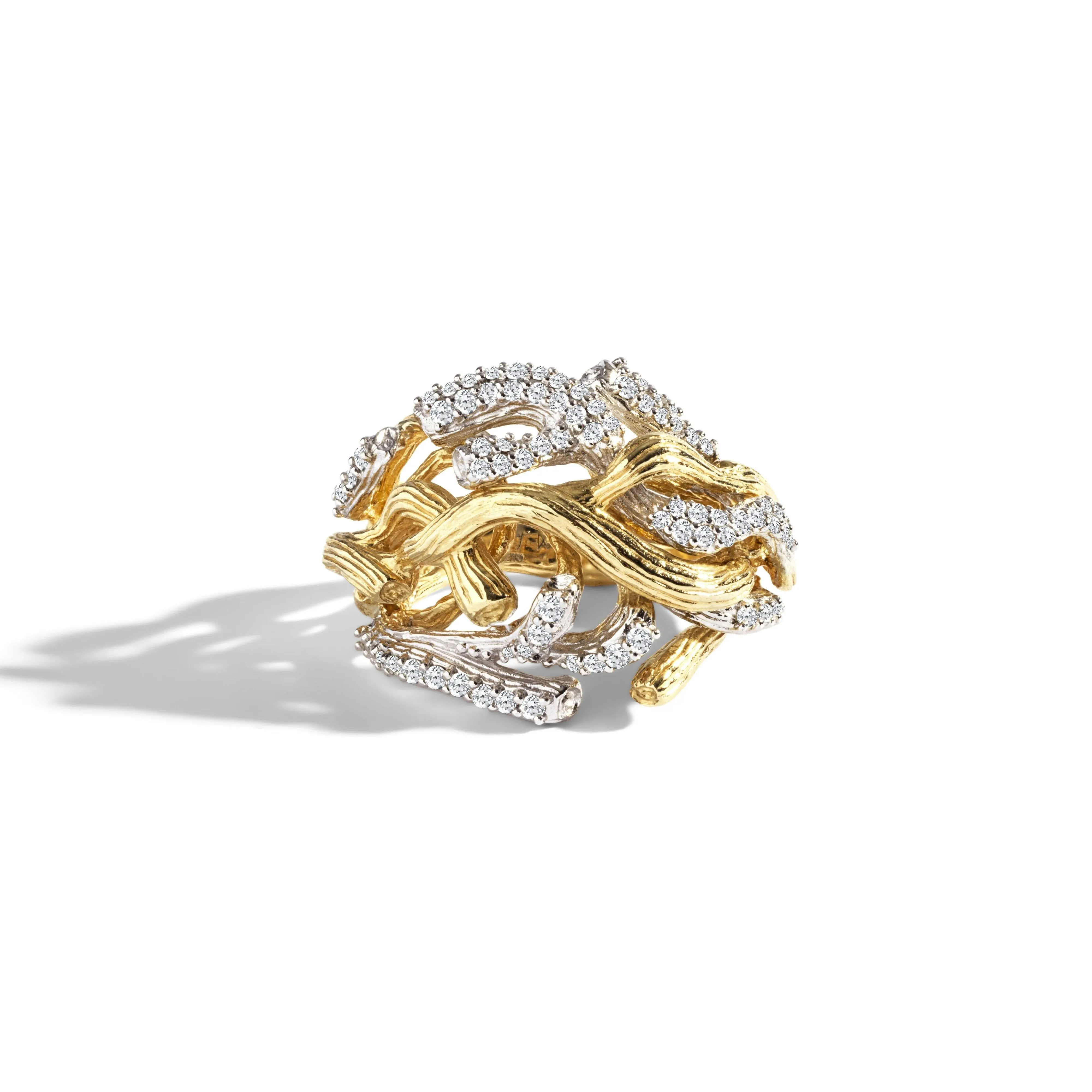 Branch Coral Ring with Diamonds