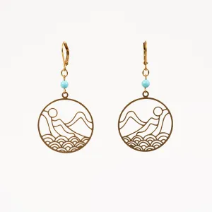 Brass Mountain Waves Earrings