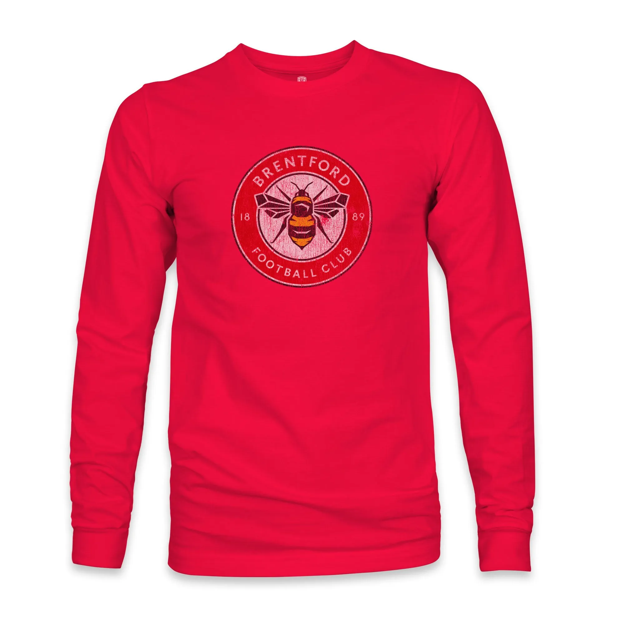 Brentford FC Color Badge Cotton Long Sleeve T-Shirt - Red