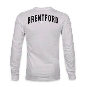 Brentford FC Team Arch Cotton Long Sleeve T-Shirt - Silver
