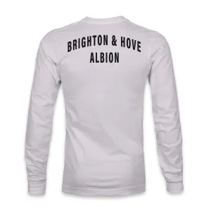 Brighton & Hove Albion Team Arch Cotton Long Sleeve T-Shirt - Silver