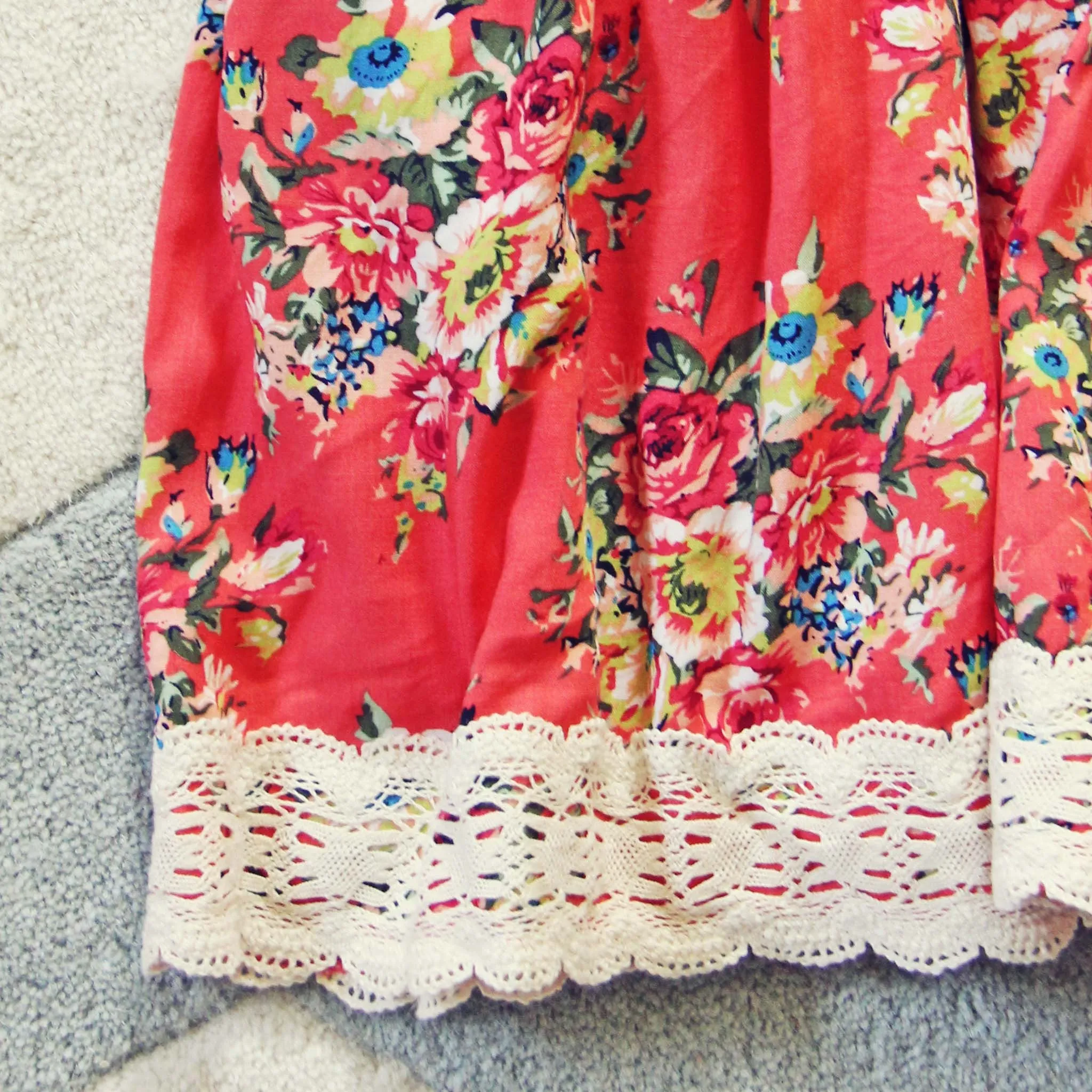 Buffalo Rose Romper in Coral