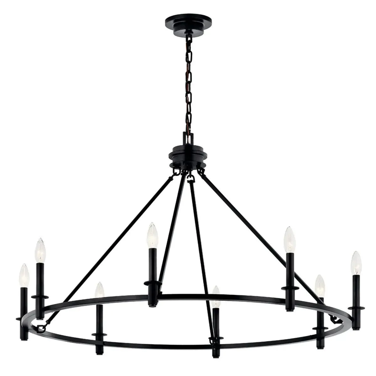 Carrick 41" 8-Light Chandelier 1-Tier, Black Finish