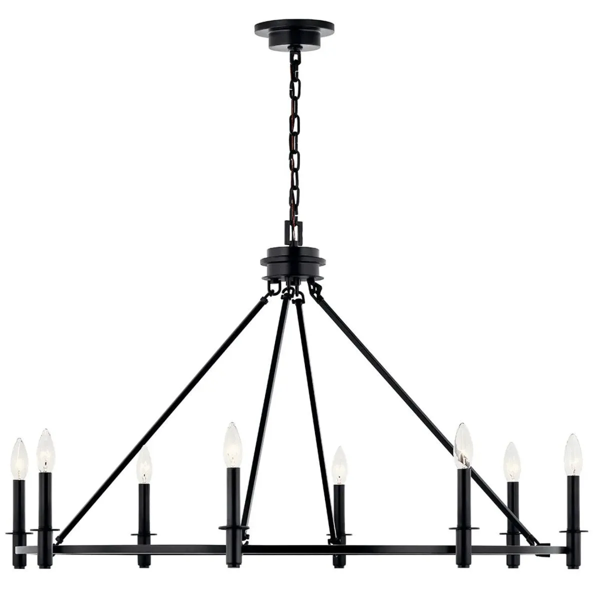 Carrick 41" 8-Light Chandelier 1-Tier, Black Finish