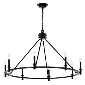 Carrick 41" 8-Light Chandelier 1-Tier, Black Finish