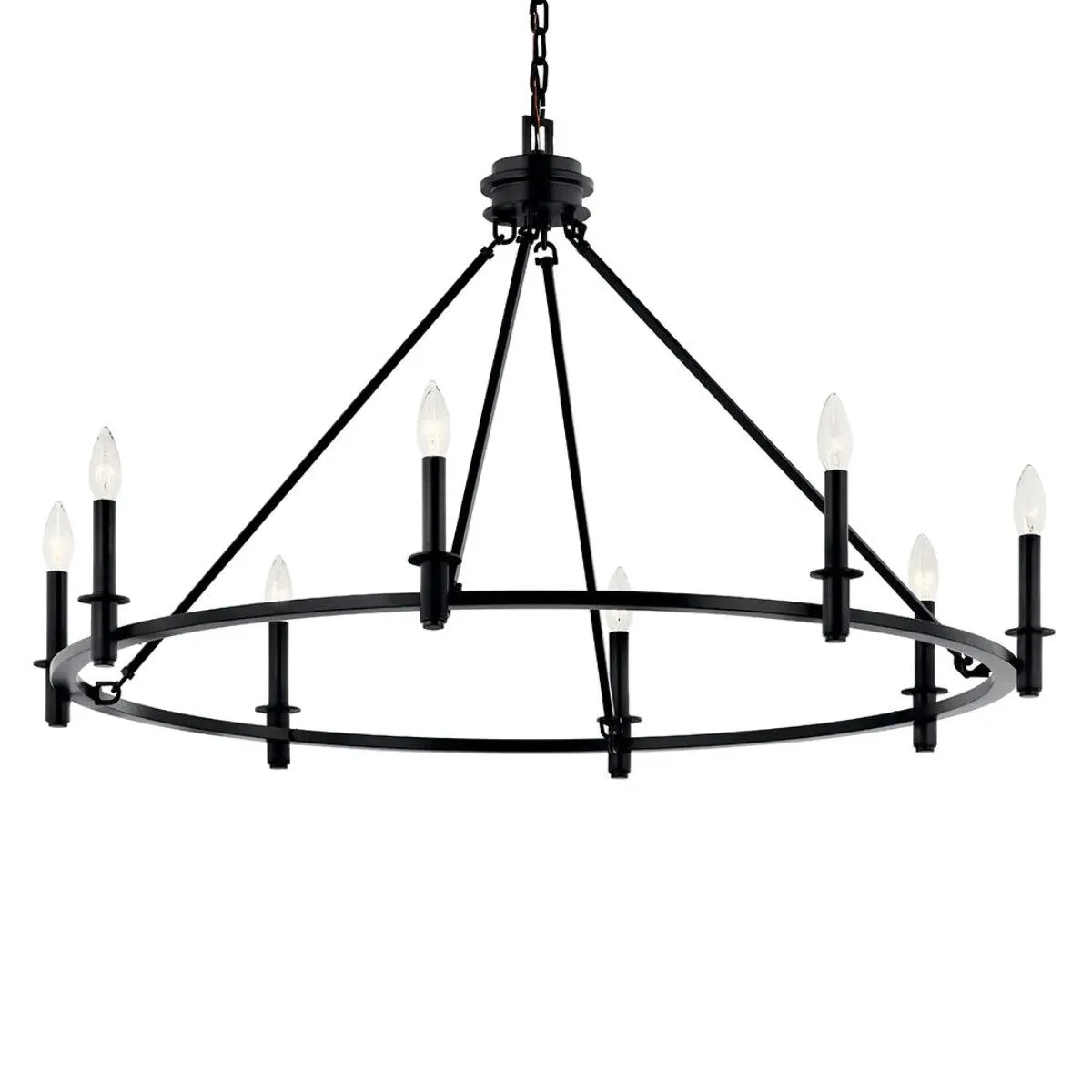 Carrick 41" 8-Light Chandelier 1-Tier, Black Finish