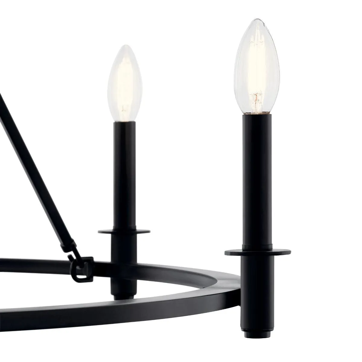 Carrick 41" 8-Light Chandelier 1-Tier, Black Finish