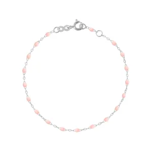 Classic Gigi Baby Pink bracelet, White Gold, 5.9"