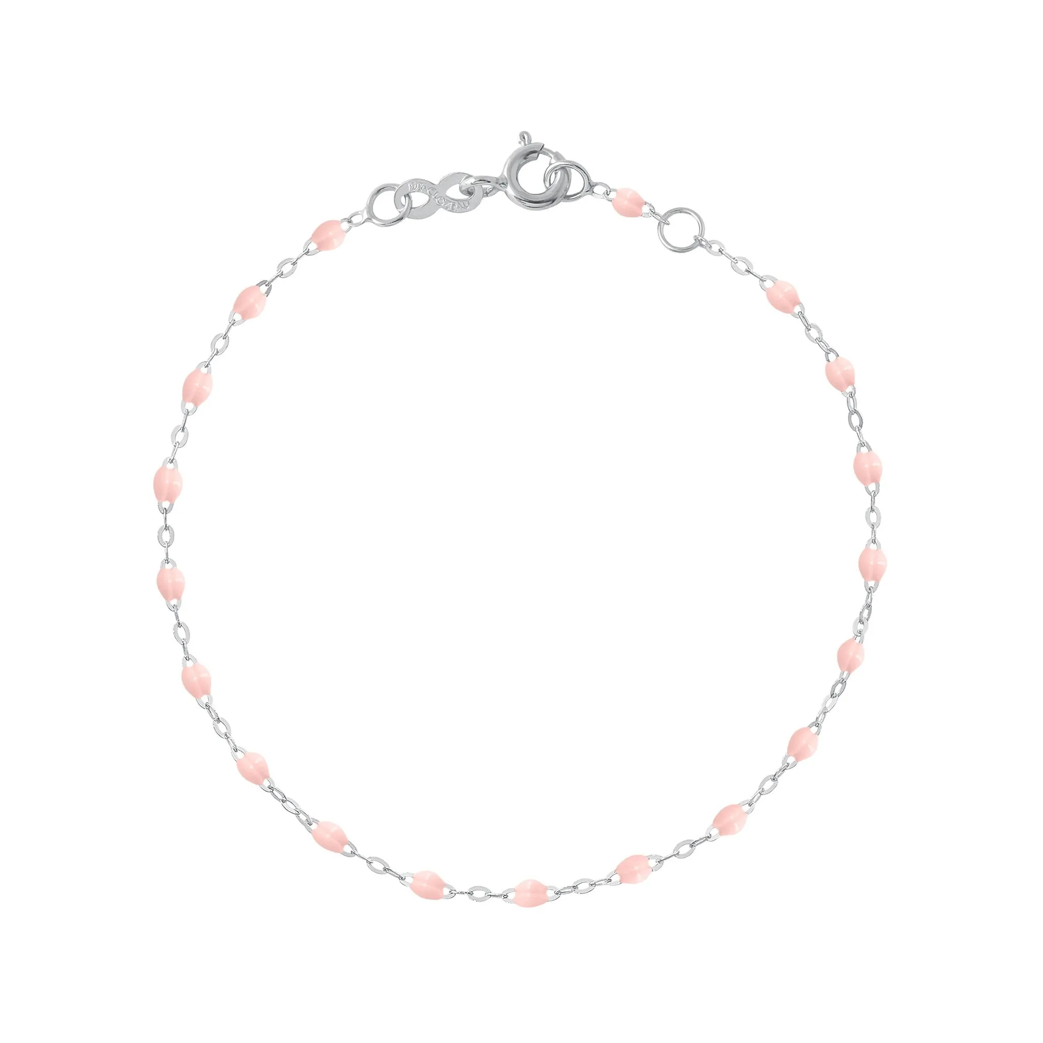 Classic Gigi Baby Pink bracelet, White Gold, 5.9"