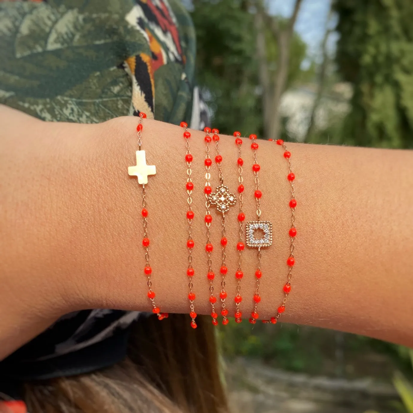 Classic Gigi Coral bracelet, Rose Gold, 6.7"