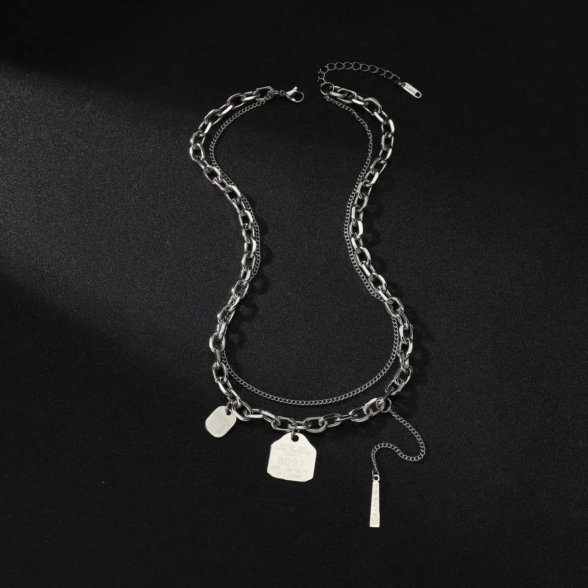 Cold Wind Titanium Steel Layered Necklace - Women's Fashion Chain