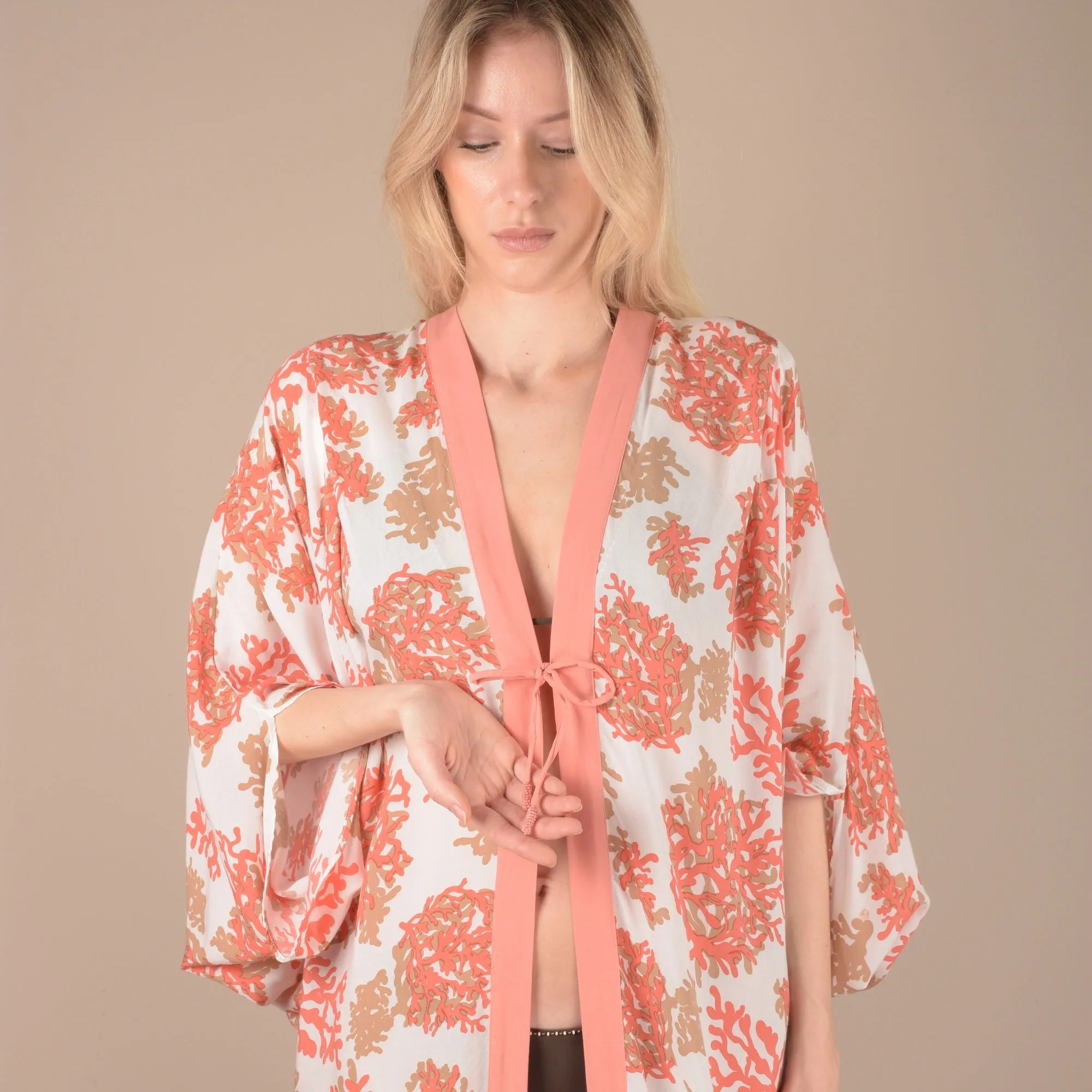 CORALIO Kimono Coral Print