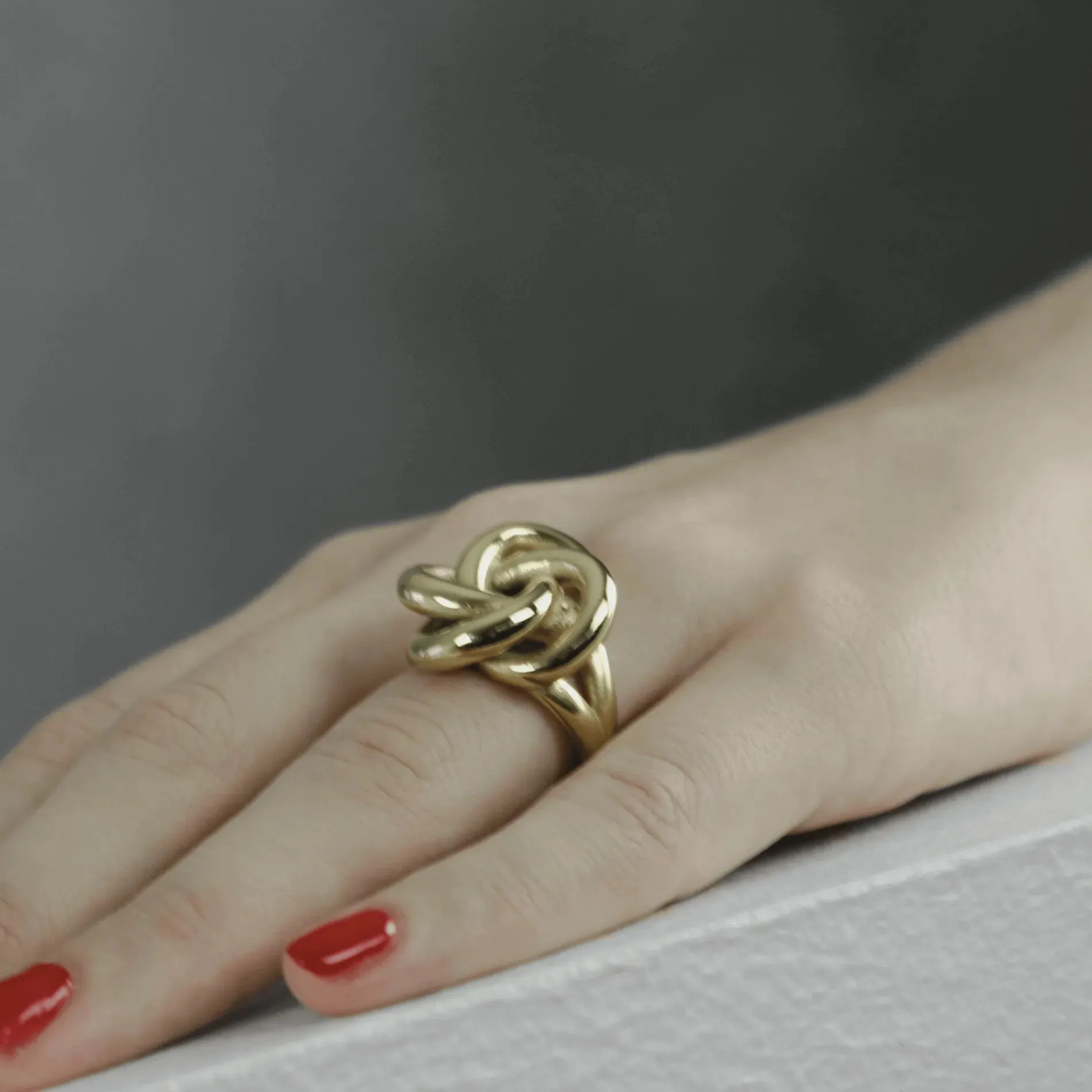 Courage Waterproof Chunky Twisted Statement Ring Silver Plating