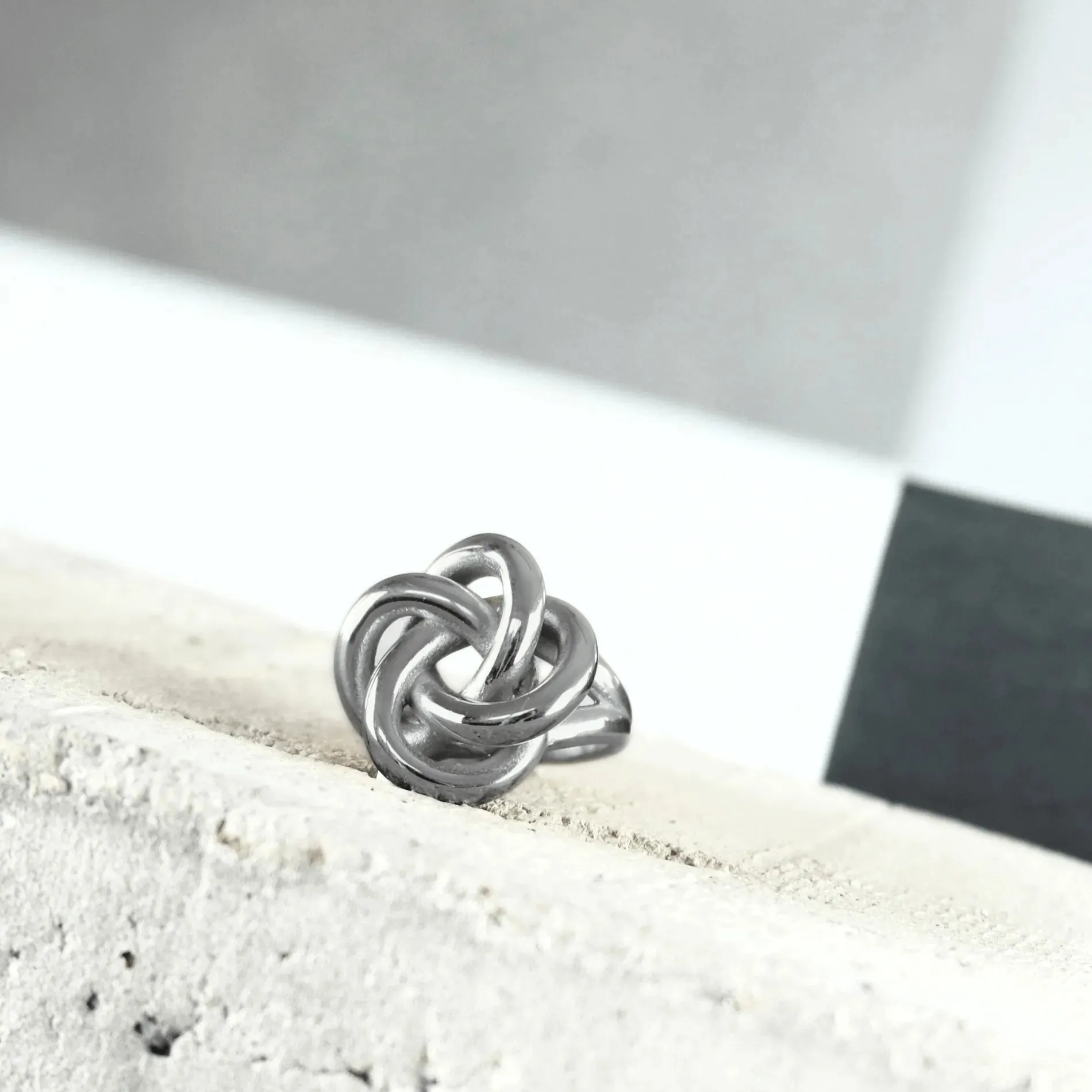Courage Waterproof Chunky Twisted Statement Ring Silver Plating