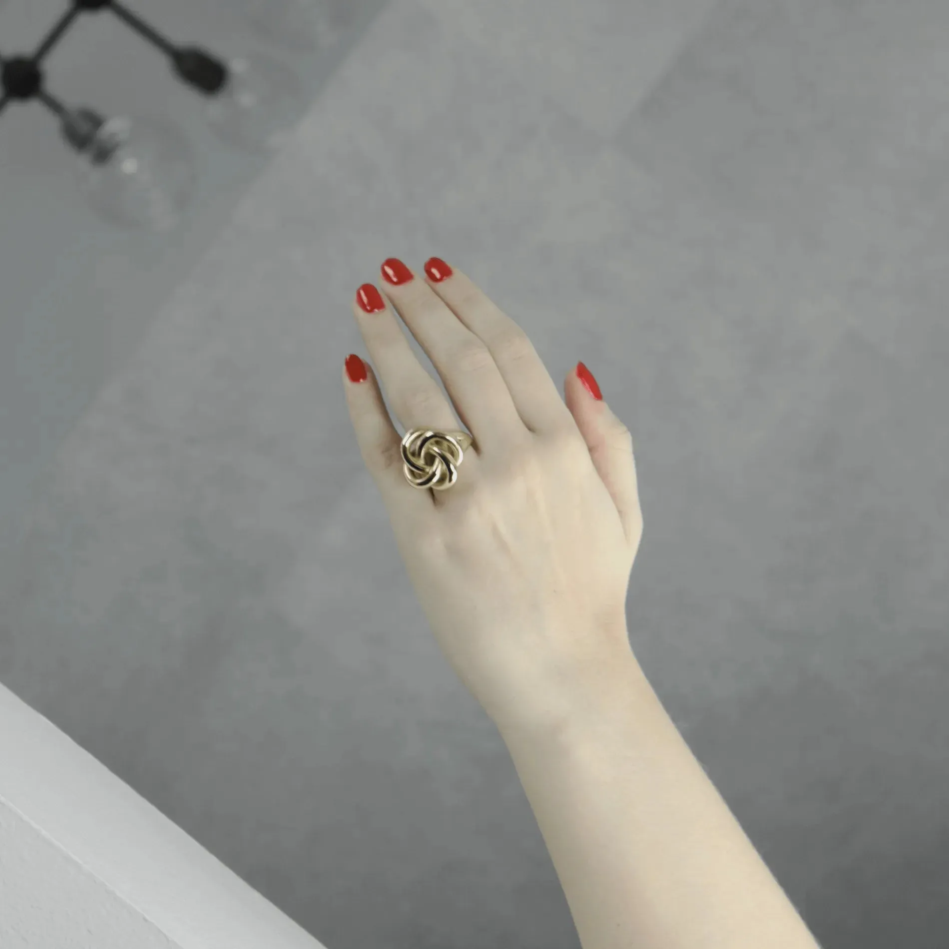 Courage Waterproof Chunky Twisted Statement Ring Silver Plating