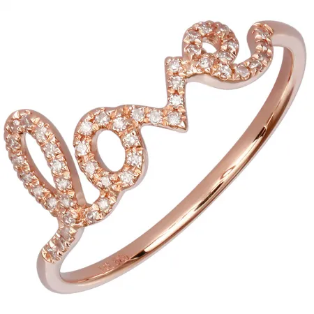 Cursive Love Diamond Ring