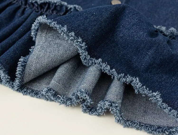 Daisy Ruffled Long Sleeve Denim Dress