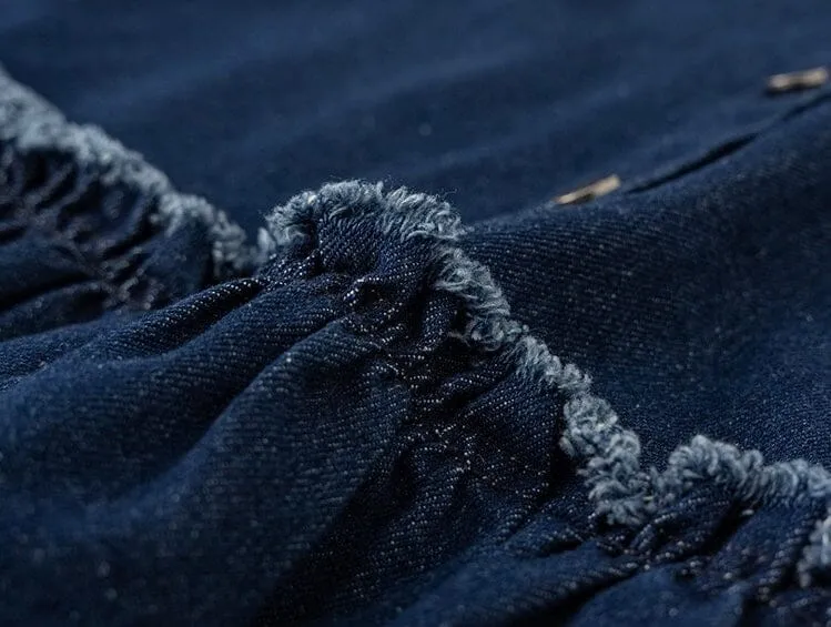 Daisy Ruffled Long Sleeve Denim Dress