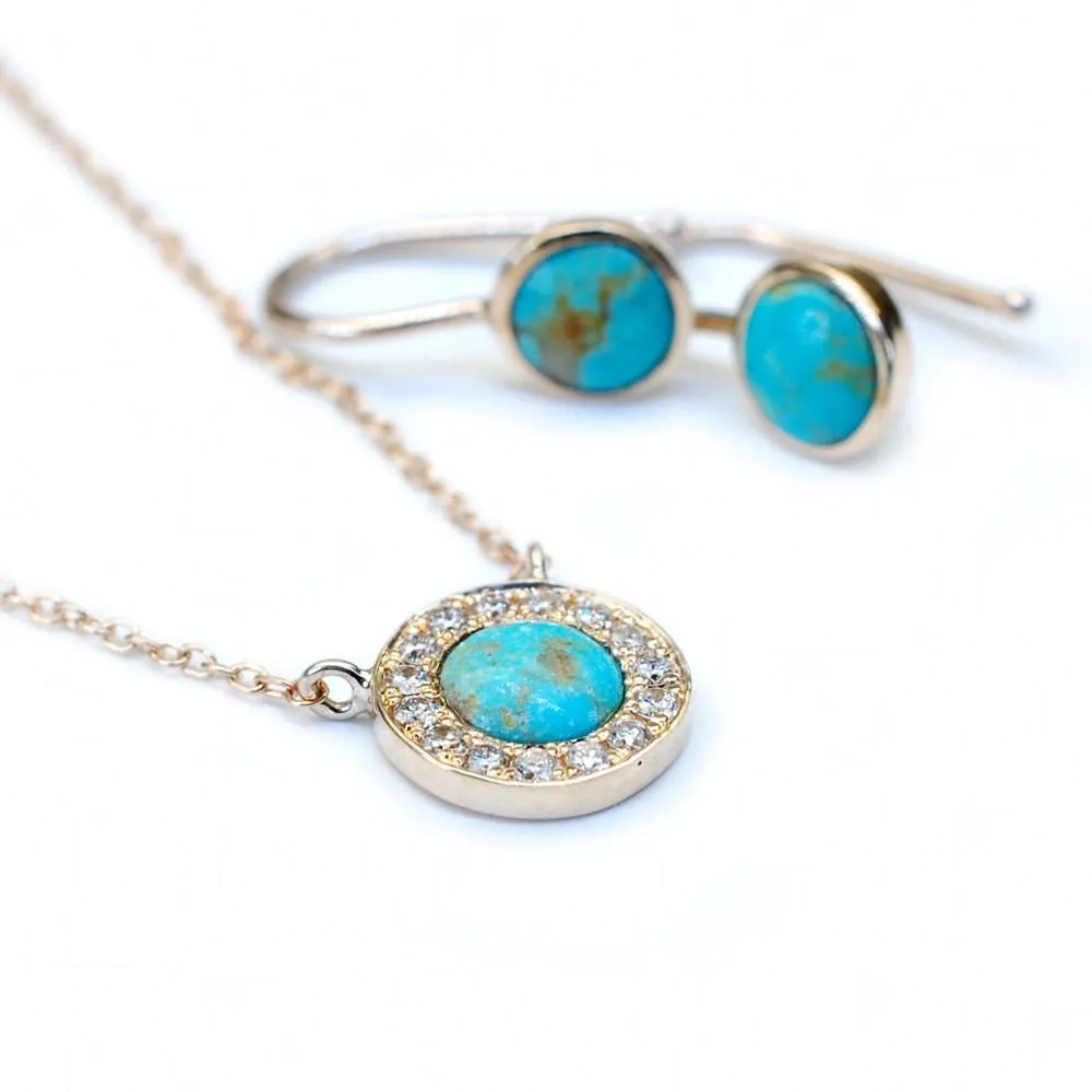 Dakota Gold Turquoise and Diamond Necklace