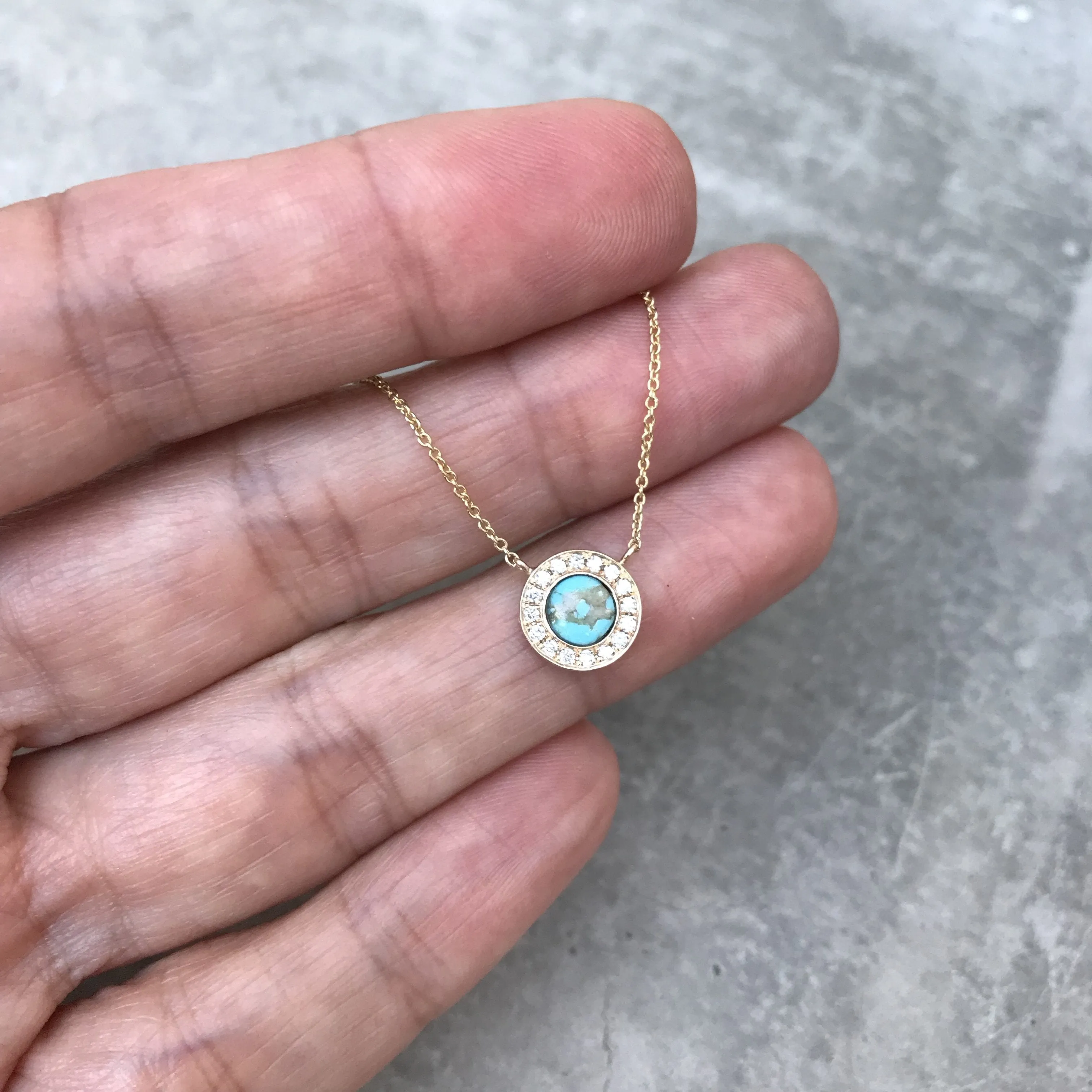 Dakota Gold Turquoise and Diamond Necklace
