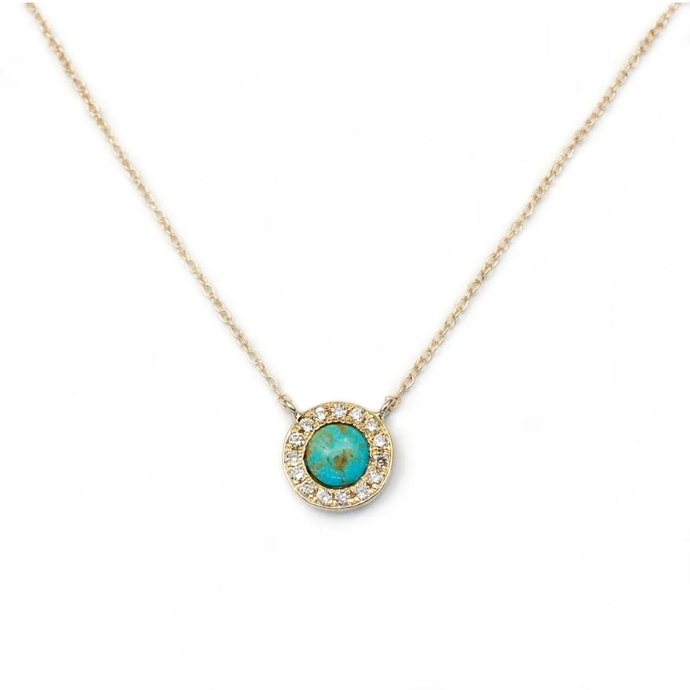 Dakota Gold Turquoise and Diamond Necklace