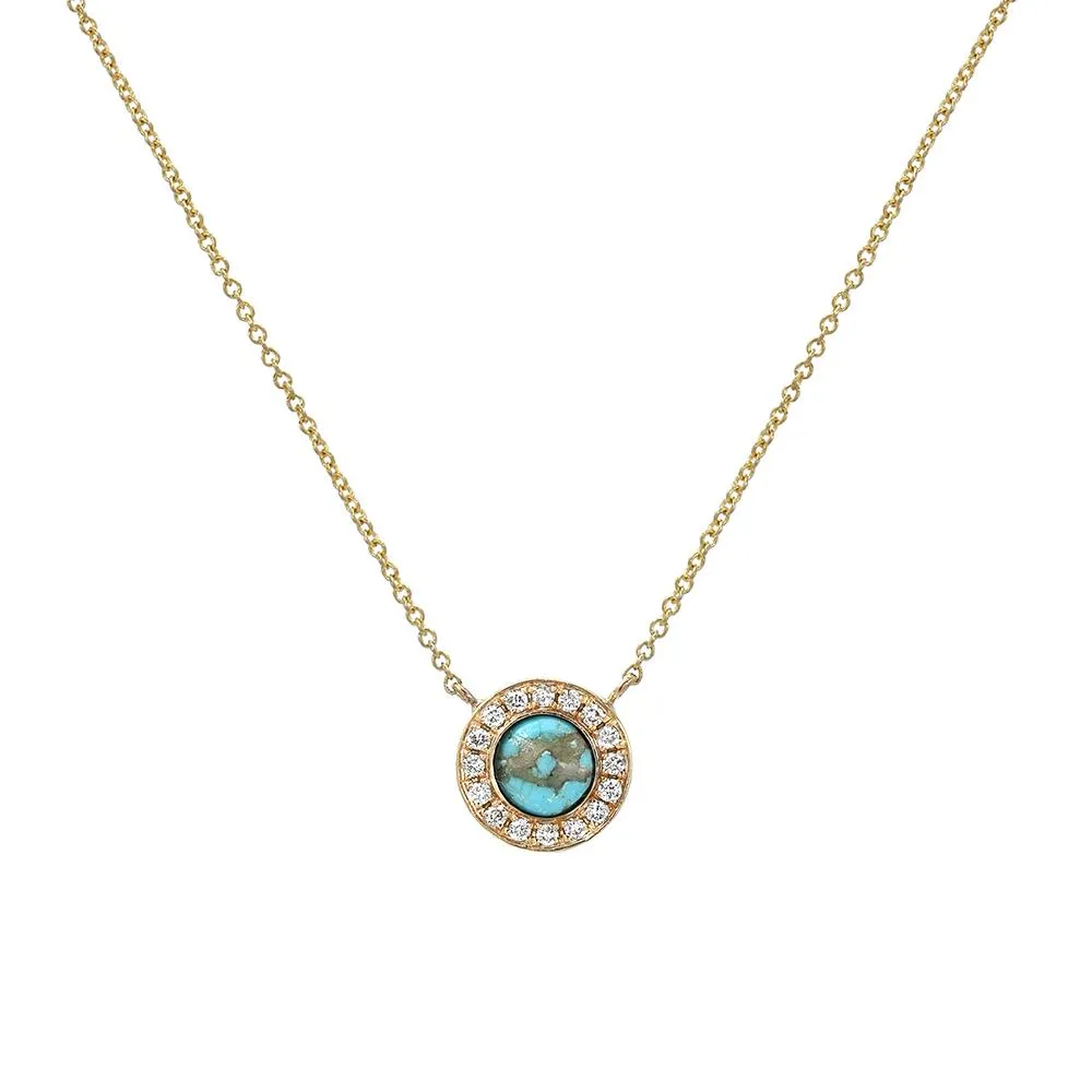 Dakota Gold Turquoise and Diamond Necklace