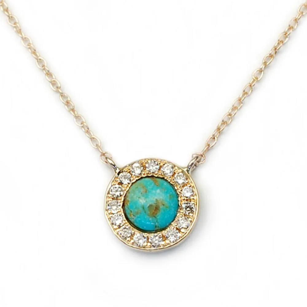 Dakota Gold Turquoise and Diamond Necklace