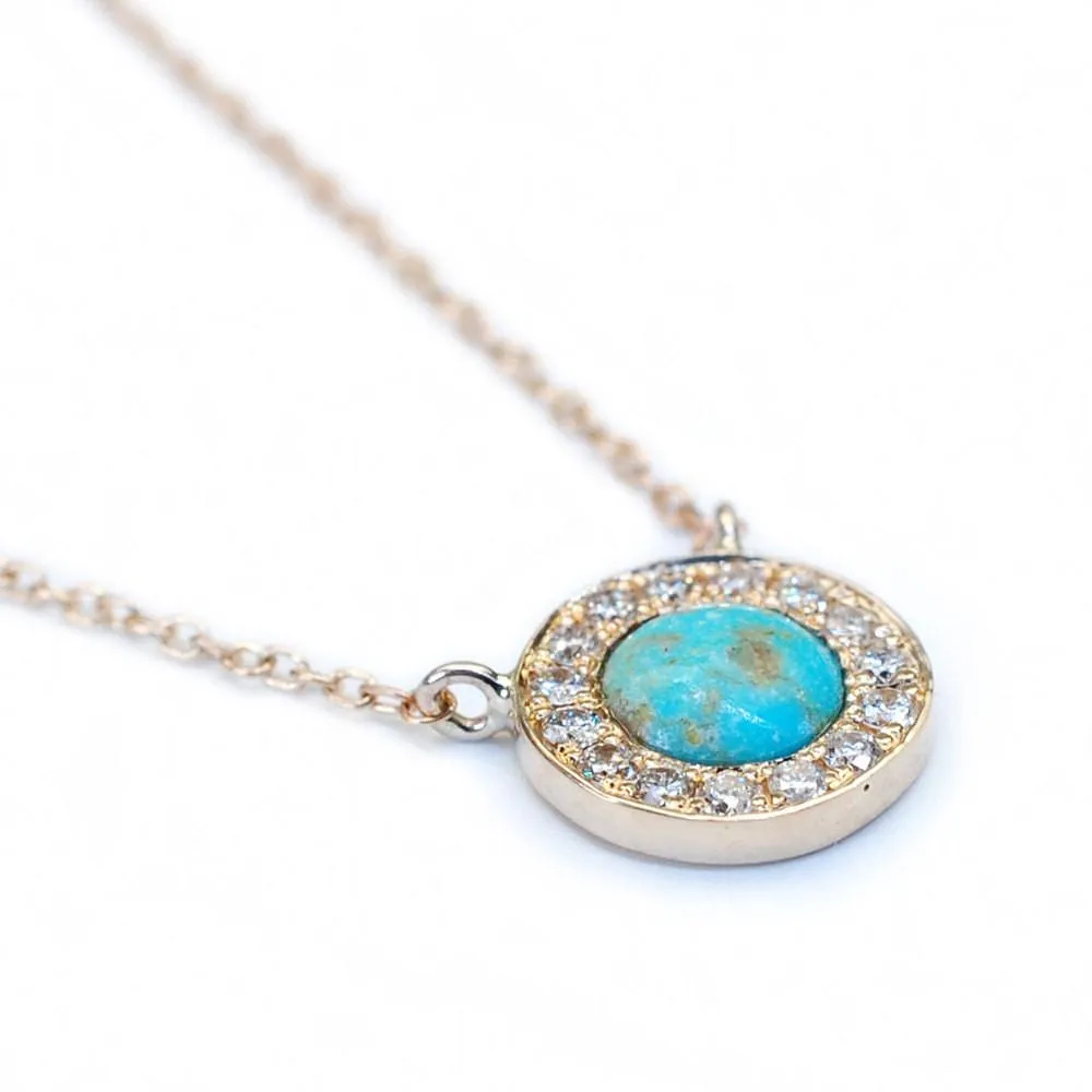 Dakota Gold Turquoise and Diamond Necklace