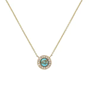 Dakota Gold Turquoise and Diamond Necklace