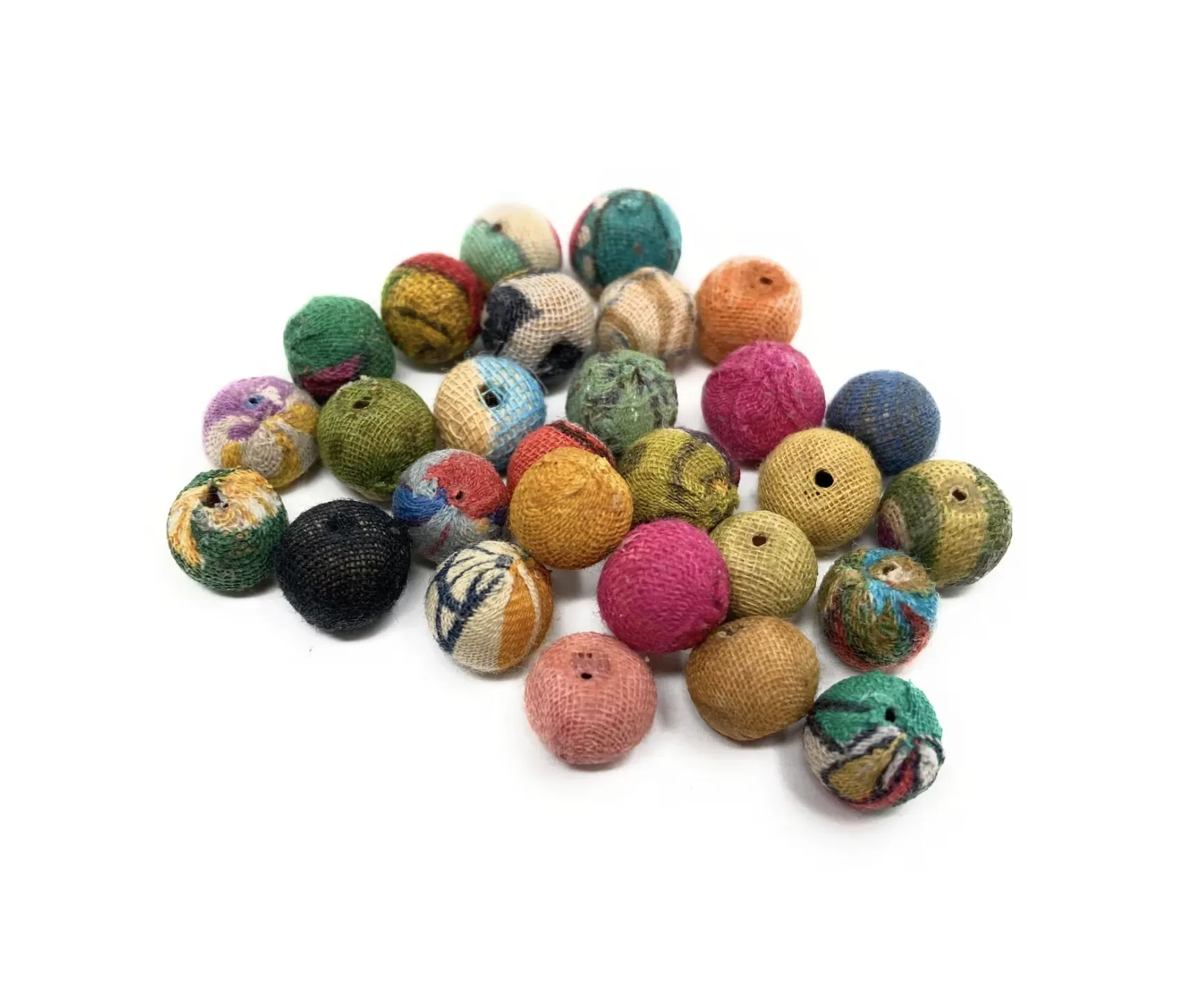 Decorative Beads Garland (6 ft) | Kantha Fabric & Recycled Wood