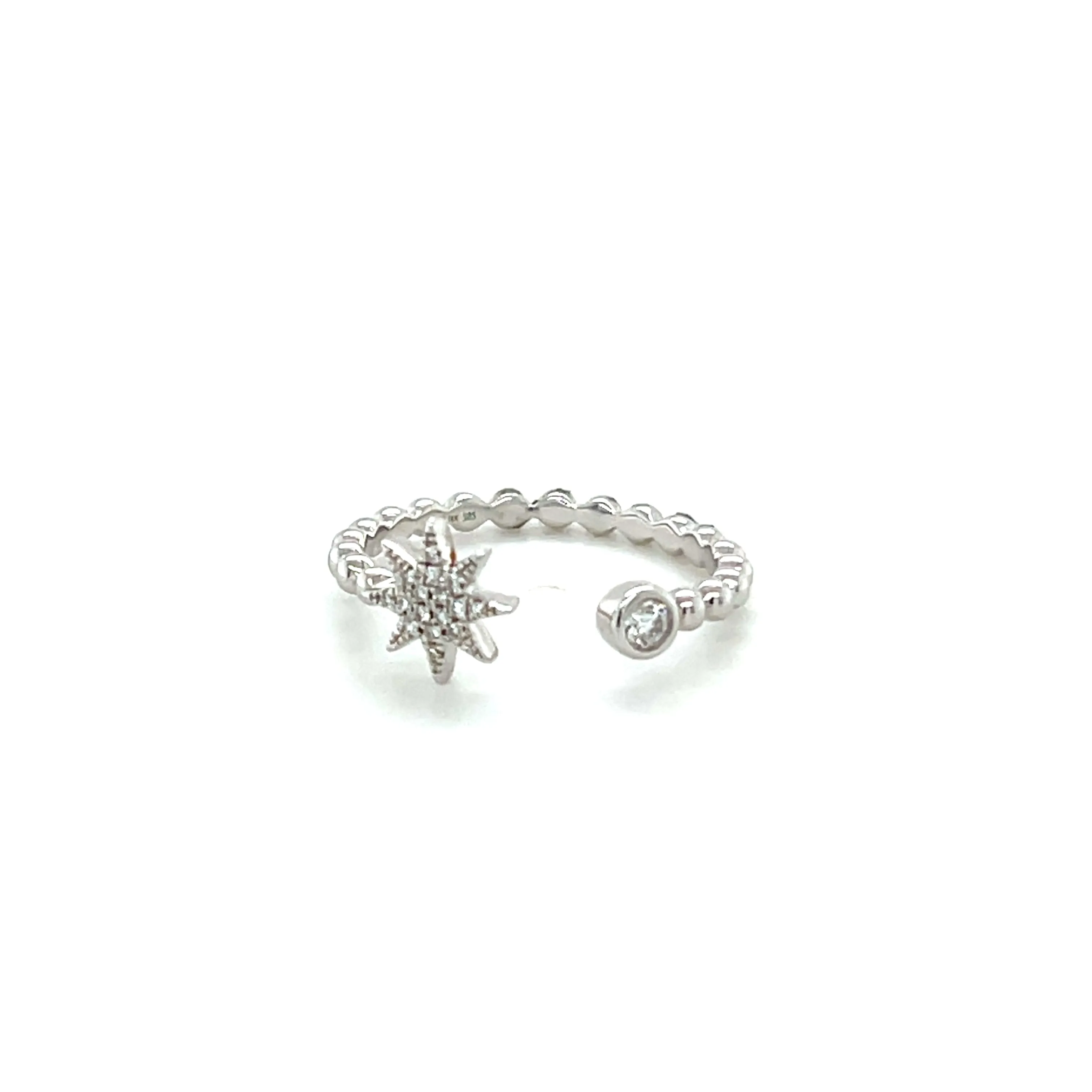 Diamond Starburst Open Ring