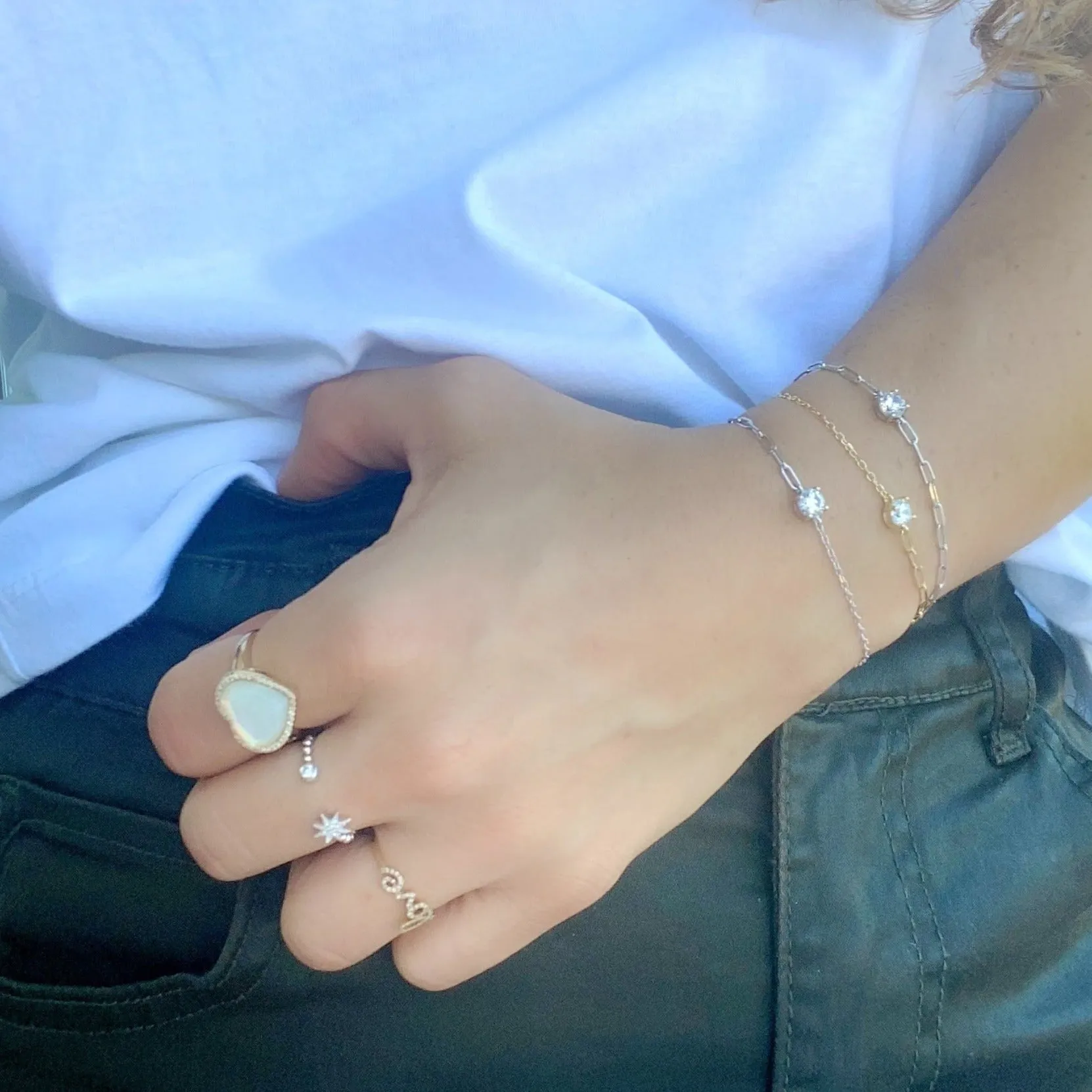 Diamond Starburst Open Ring