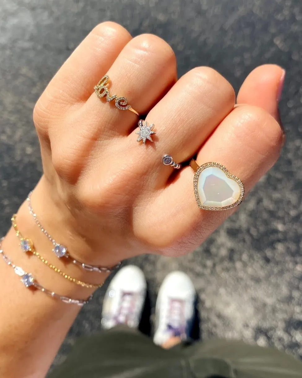 Diamond Starburst Open Ring