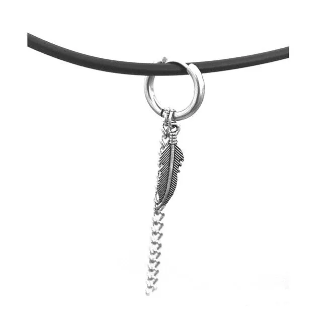 Double Pierced Conjoined Chain Earrings for Female European and American Simple Punk Street Girls Boy Single Earrings