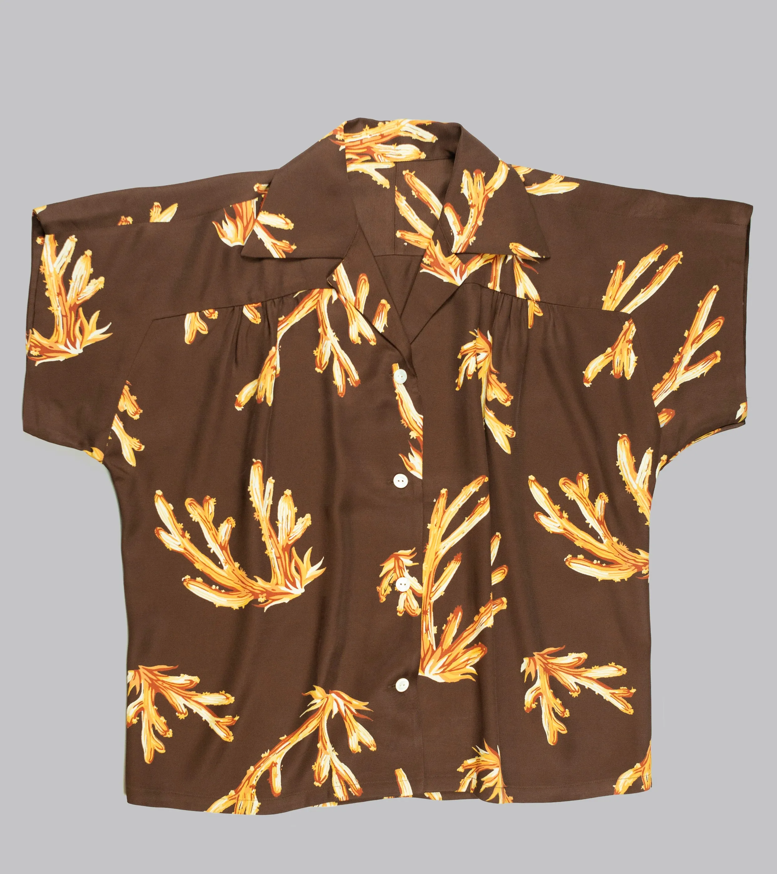 Emmeline Rayon Shirt Coral Brown