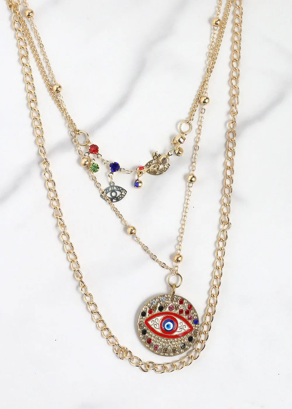 Evil Eye 3-Layered Necklace