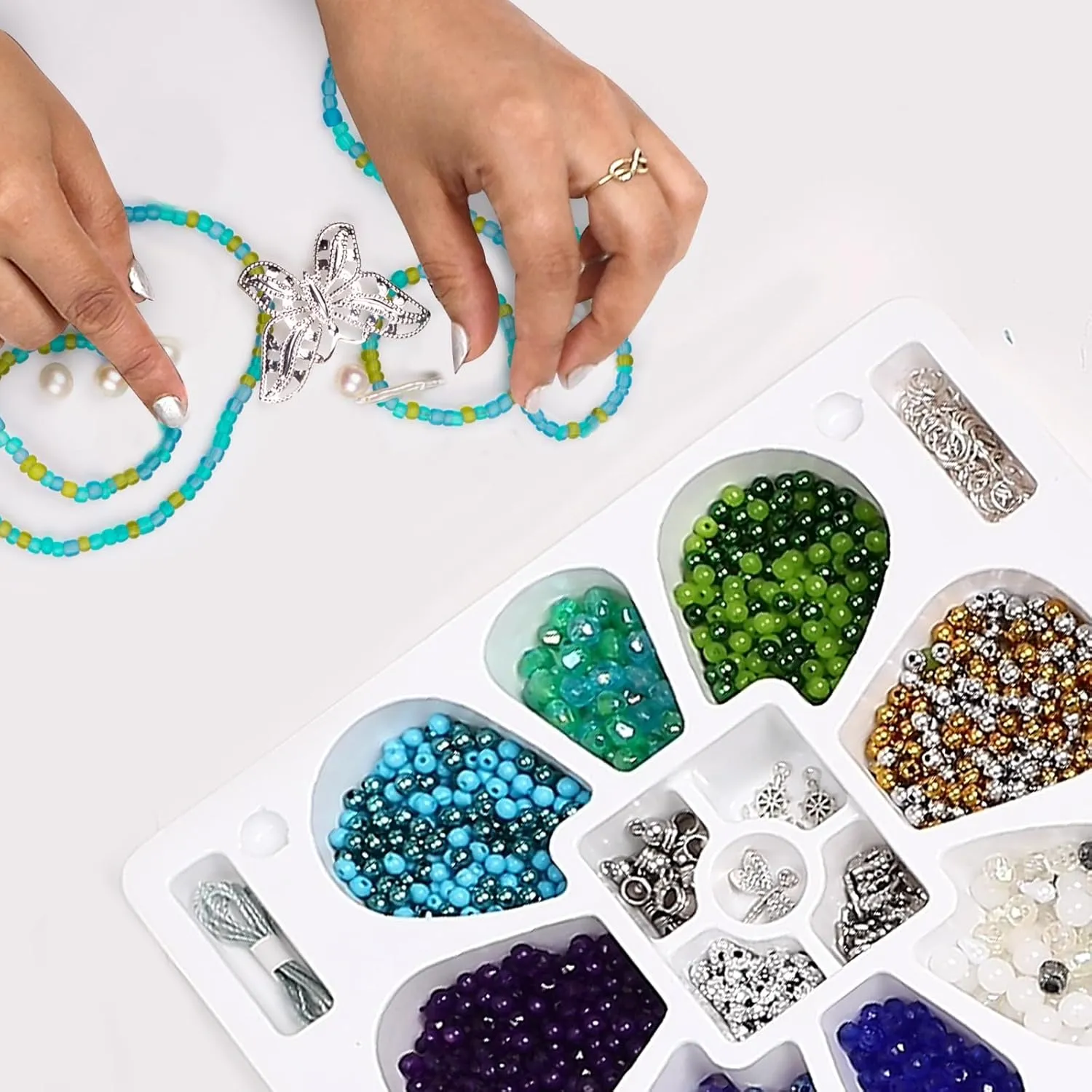 FLO Toys Beads Of Beauty: Scarlet Blue Diy Fashion Kit For Kids Ages 8 
