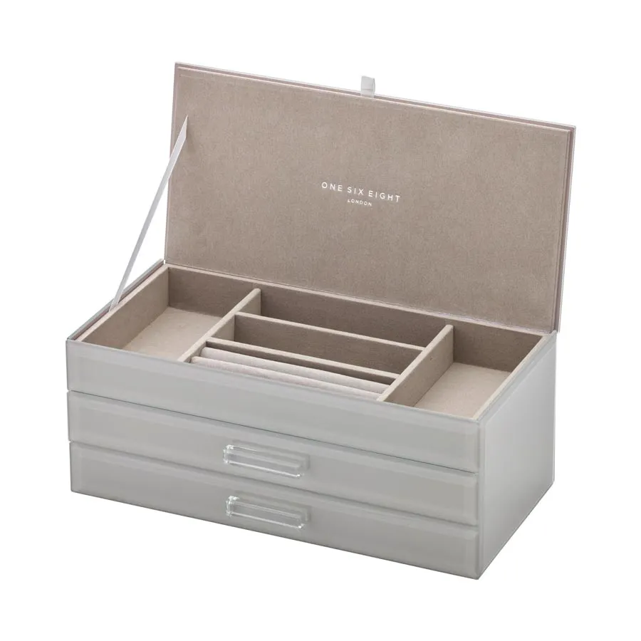 Gabriella Large Jewellery Box - Cool Grey