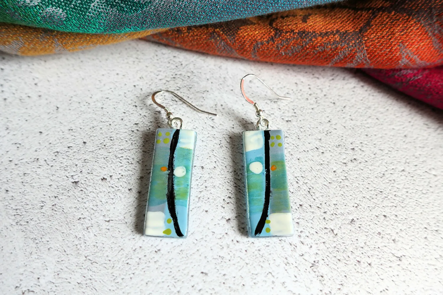 Garden Trails - Fused Glass Earrings