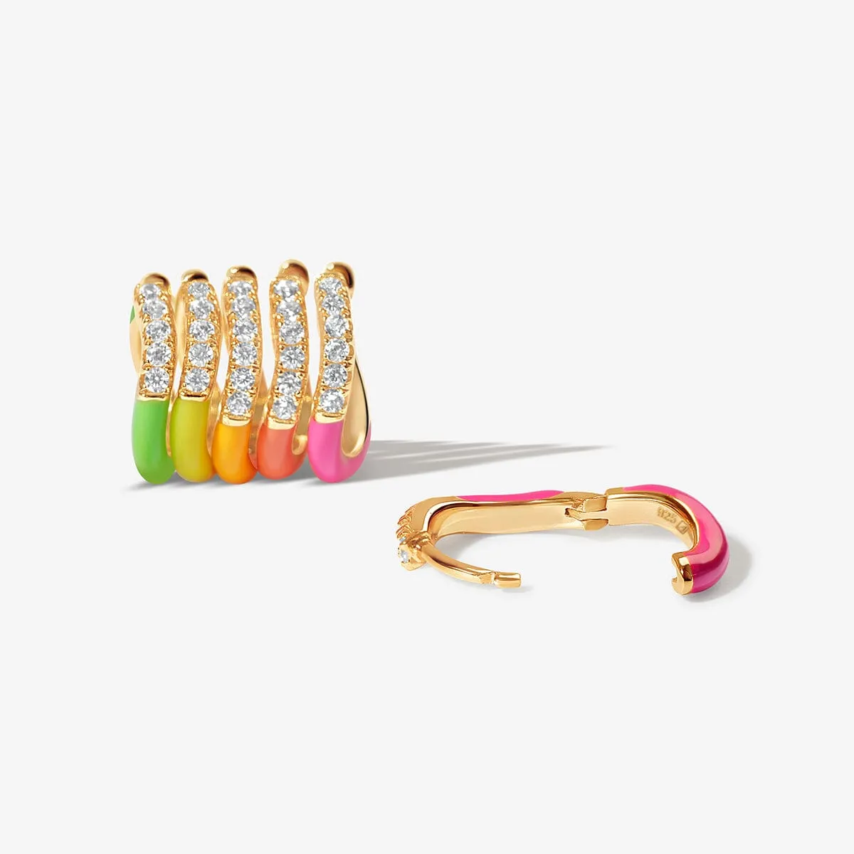 Gavin neon enamel 6-piece earring set