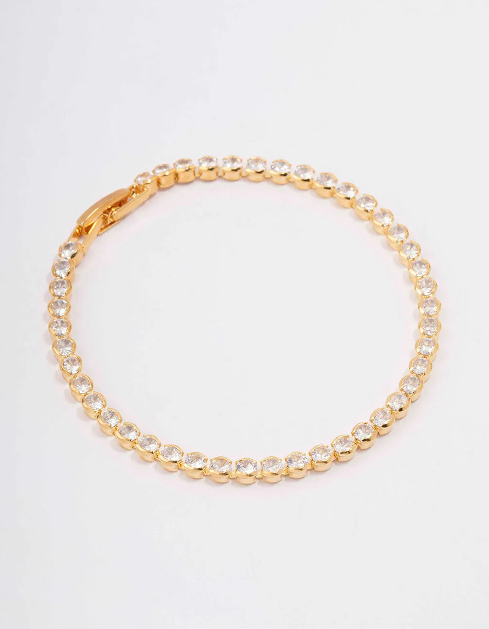 Gold Plated Single Classic Tennis Bracelet