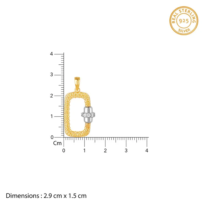 Golden Rectangular Beauty Pendant With Link Chain